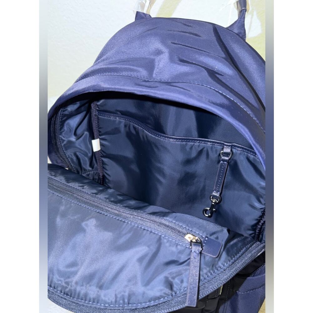 Tory Burch Navy Nylon Zip-Front Backpack new - Picture 7 of 8